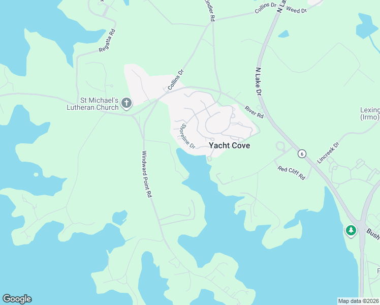 map of restaurants, bars, coffee shops, grocery stores, and more near 264 Shoreline Drive in Columbia