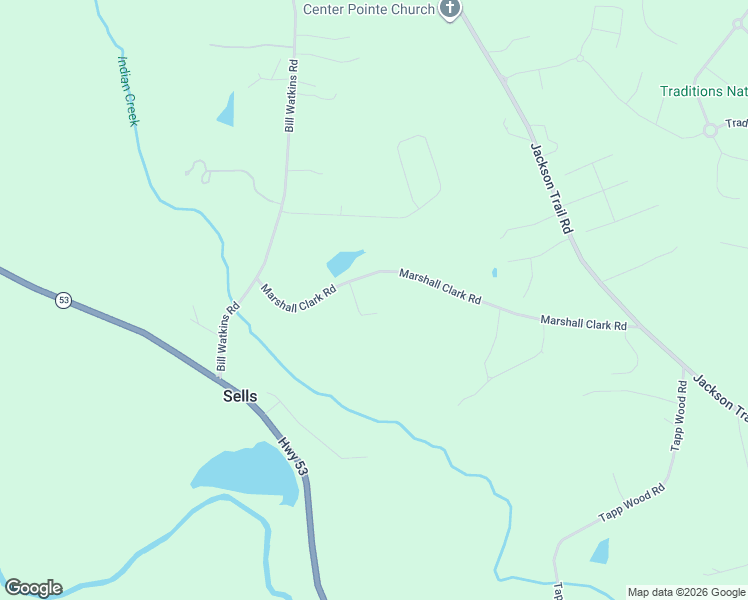 map of restaurants, bars, coffee shops, grocery stores, and more near 675 Marshall Clark Road in Hoschton