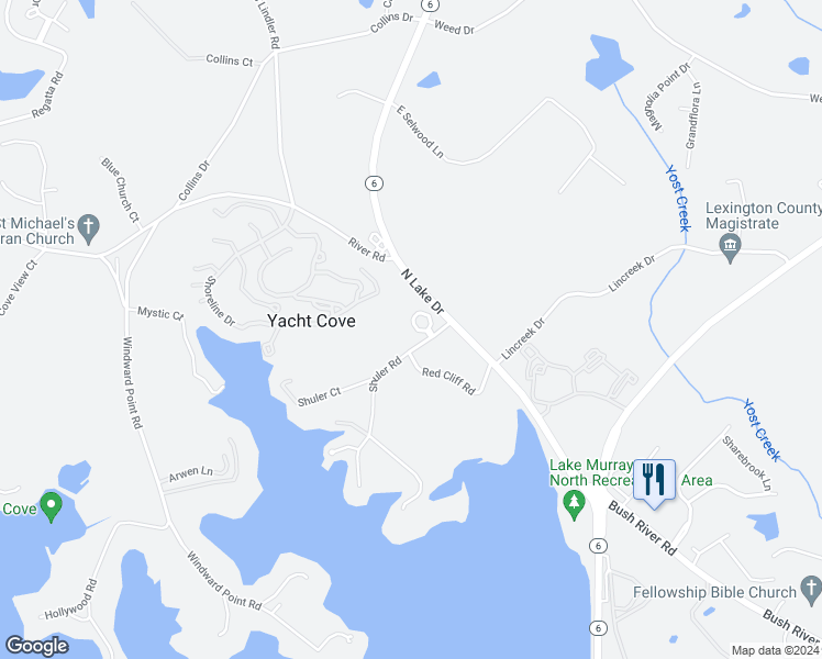 map of restaurants, bars, coffee shops, grocery stores, and more near 21 Shuler Circle in Columbia