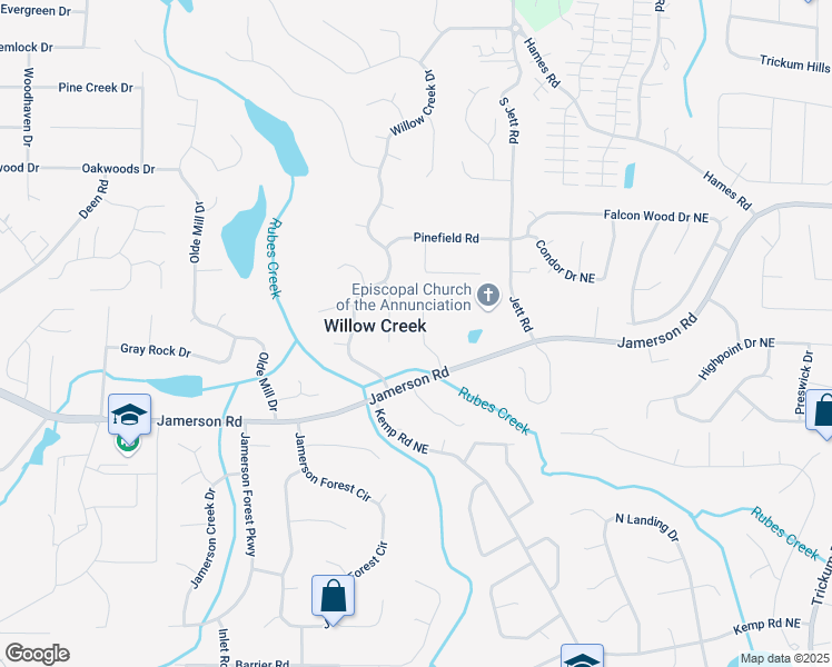 map of restaurants, bars, coffee shops, grocery stores, and more near 4913 Sydney Lane in Marietta
