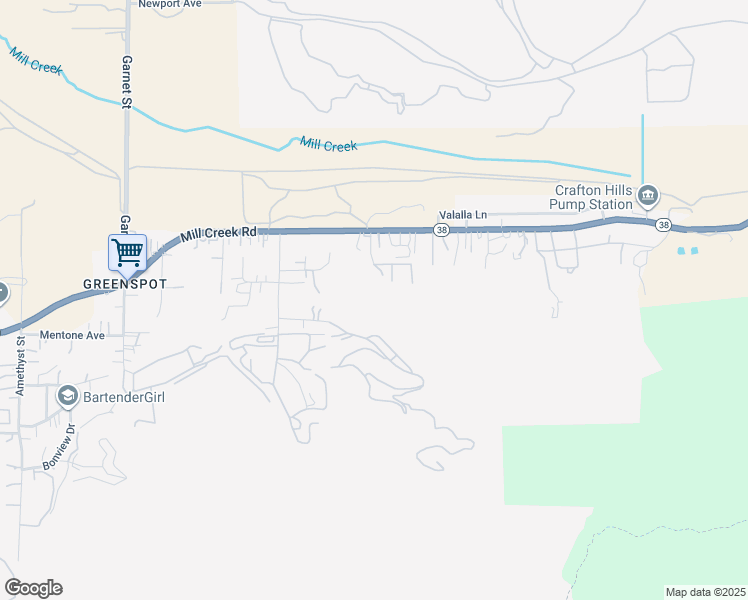 map of restaurants, bars, coffee shops, grocery stores, and more near 2700 Mill Creek Road in Mentone
