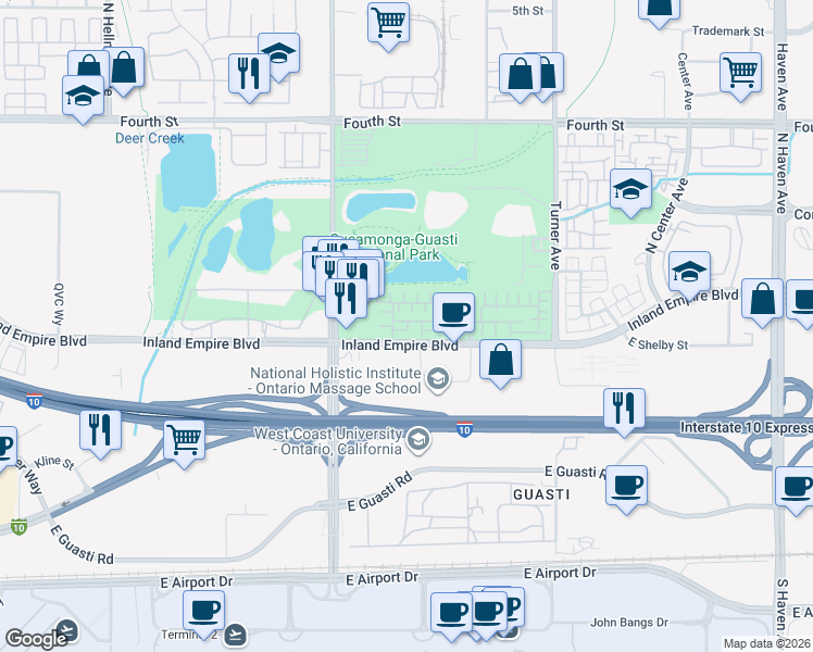 map of restaurants, bars, coffee shops, grocery stores, and more near 731 Via Dolcetto in Ontario