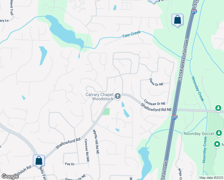 map of restaurants, bars, coffee shops, grocery stores, and more near 4807 Willowwood Drive Northeast in Kennesaw