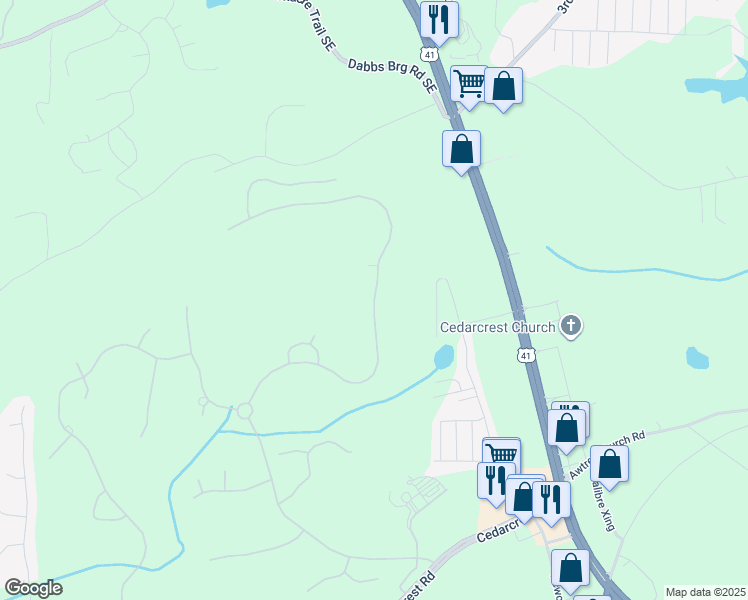 map of restaurants, bars, coffee shops, grocery stores, and more near 4410 Oglethorpe Loop in Acworth