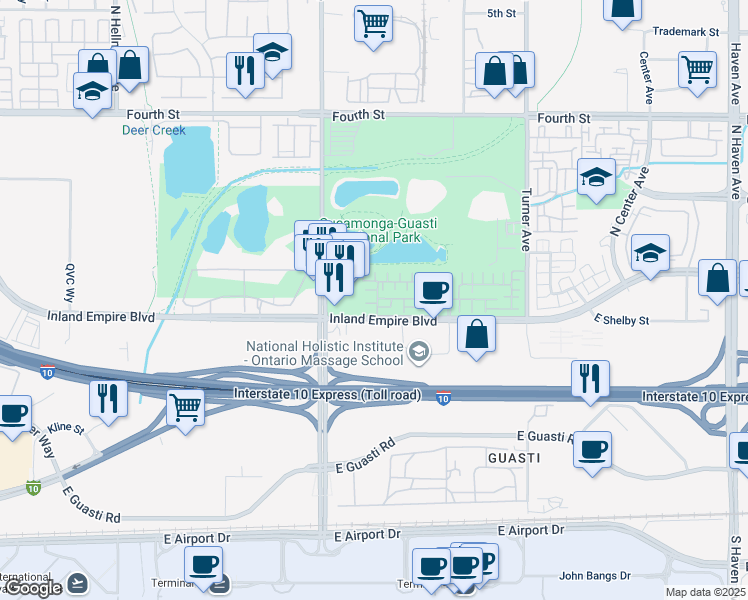 map of restaurants, bars, coffee shops, grocery stores, and more near 731 Via Dolcetto in Ontario