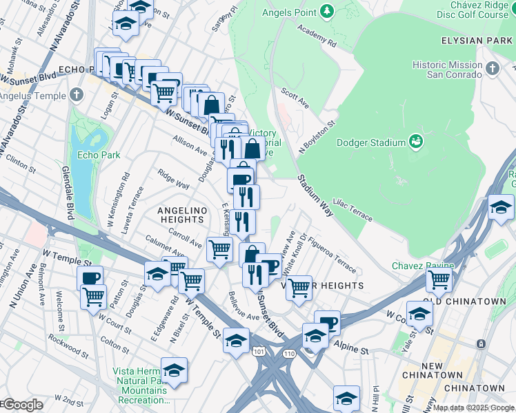 map of restaurants, bars, coffee shops, grocery stores, and more near 1244 Innes Avenue in Los Angeles