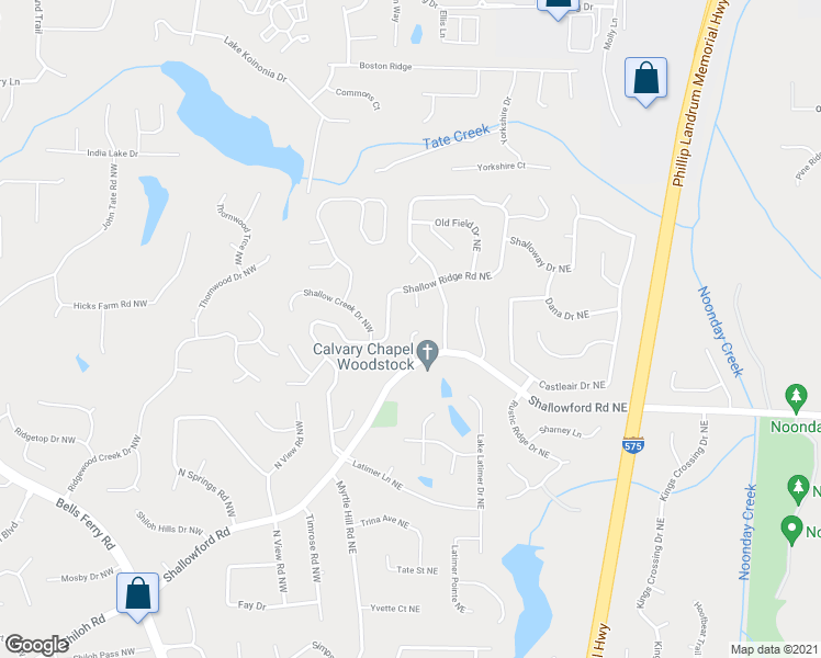 map of restaurants, bars, coffee shops, grocery stores, and more near 4809 Willowwood Drive Northeast in Kennesaw