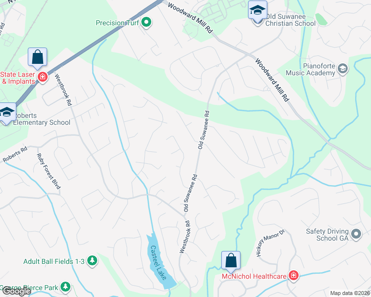 map of restaurants, bars, coffee shops, grocery stores, and more near 4053 Windgrove Crossing in Suwanee