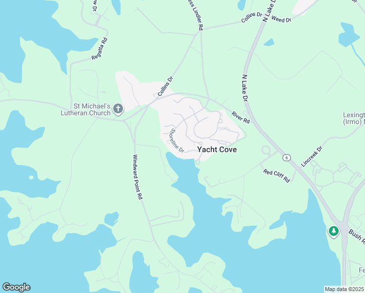 map of restaurants, bars, coffee shops, grocery stores, and more near 227 Shoreline Drive in Columbia