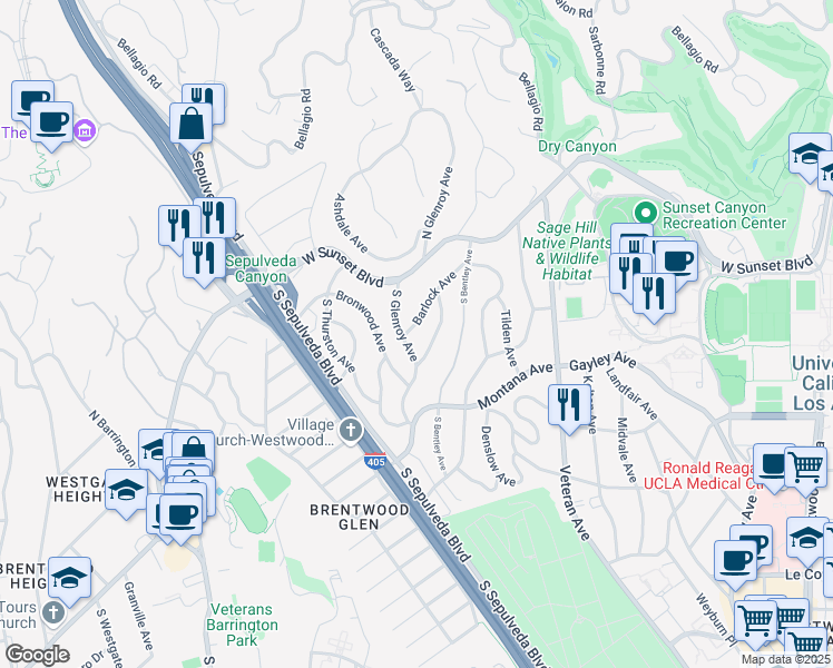 map of restaurants, bars, coffee shops, grocery stores, and more near 258 Barlock Avenue in Los Angeles