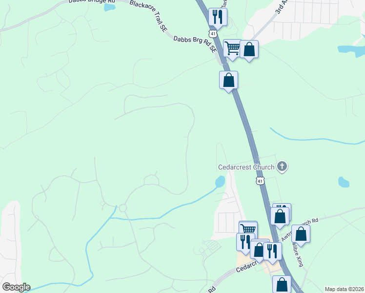 map of restaurants, bars, coffee shops, grocery stores, and more near 4407 Oglethorpe Loop in Acworth
