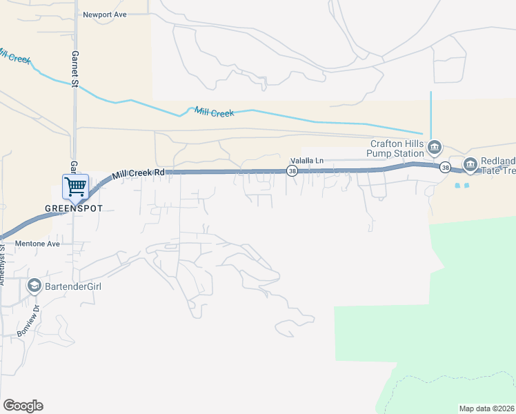 map of restaurants, bars, coffee shops, grocery stores, and more near 2730 Mill Creek Road in Mentone