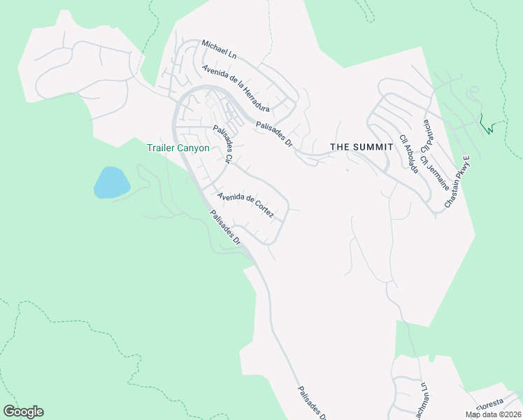 map of restaurants, bars, coffee shops, grocery stores, and more near 17091 Avenida De Santa Ynez in Los Angeles