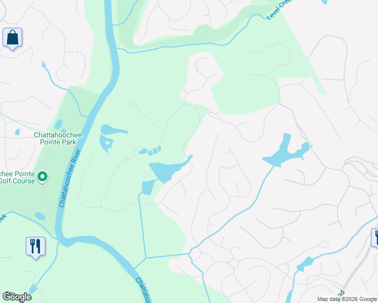 map of restaurants, bars, coffee shops, grocery stores, and more near 989 Crescent River Pass Northwest in Suwanee