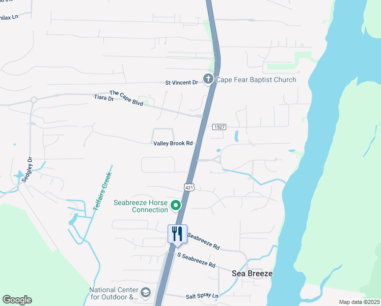 map of restaurants, bars, coffee shops, grocery stores, and more near 7450 Carolina Beach Rd in Wilmington