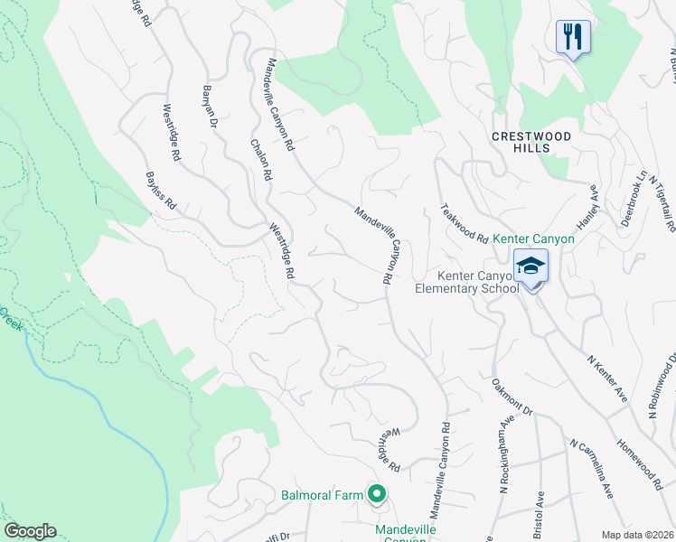 map of restaurants, bars, coffee shops, grocery stores, and more near 13166 Boca De Canon Lane in Los Angeles