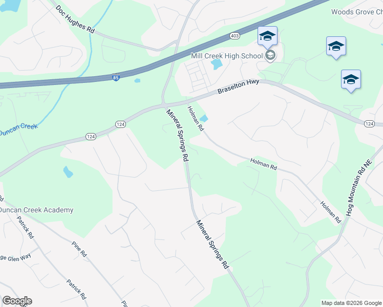 1943 Mineral Springs Road, Hoschton GA Walk Score