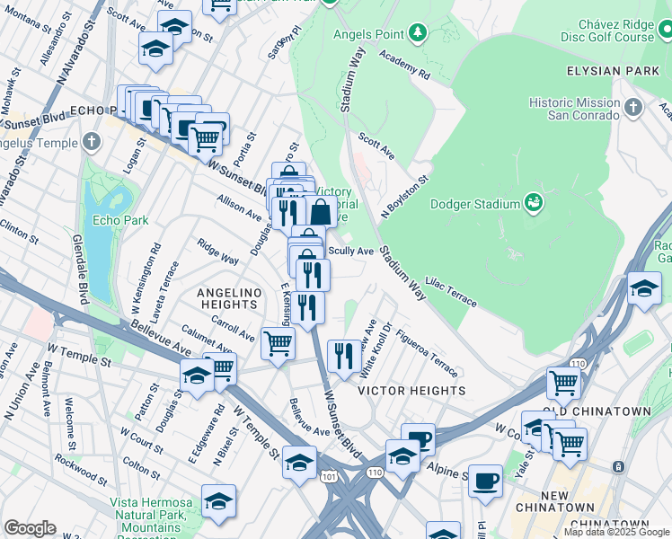 map of restaurants, bars, coffee shops, grocery stores, and more near 1230 Innes Avenue in Los Angeles