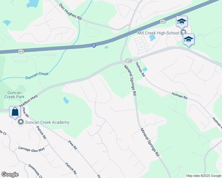 map of restaurants, bars, coffee shops, grocery stores, and more near 4155 Gables Place Northeast in Buford