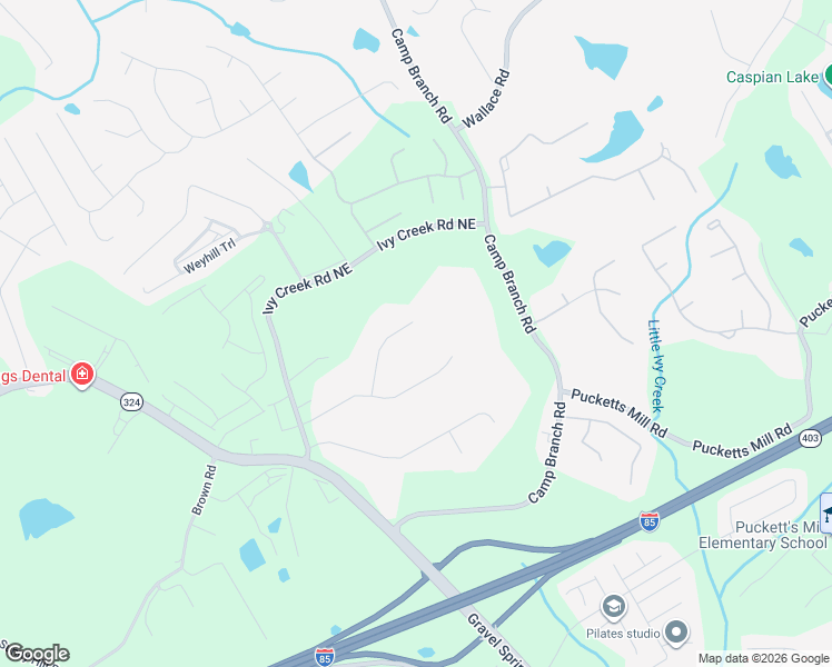 map of restaurants, bars, coffee shops, grocery stores, and more near 2612 Lindsey Grace Lane in Buford