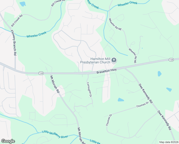 map of restaurants, bars, coffee shops, grocery stores, and more near 5096-5102 Braselton Highway in Hoschton