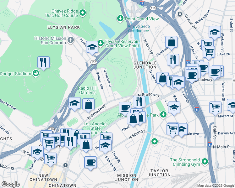 map of restaurants, bars, coffee shops, grocery stores, and more near 433 Casanova Street in Los Angeles