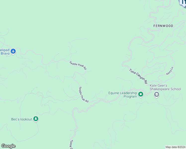 map of restaurants, bars, coffee shops, grocery stores, and more near 21655 Saddle Peak Road in Topanga