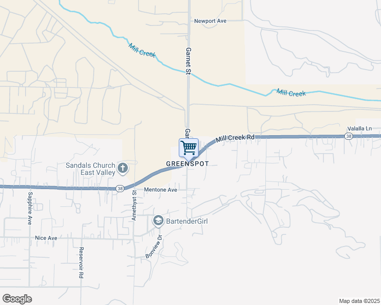 map of restaurants, bars, coffee shops, grocery stores, and more near 1362 Garnet Street in Mentone