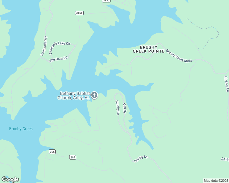 map of restaurants, bars, coffee shops, grocery stores, and more near 374 Oak Drive in Arley