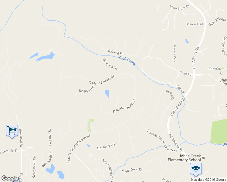 map of restaurants, bars, coffee shops, grocery stores, and more near 8065 Derbyshire Court in Duluth