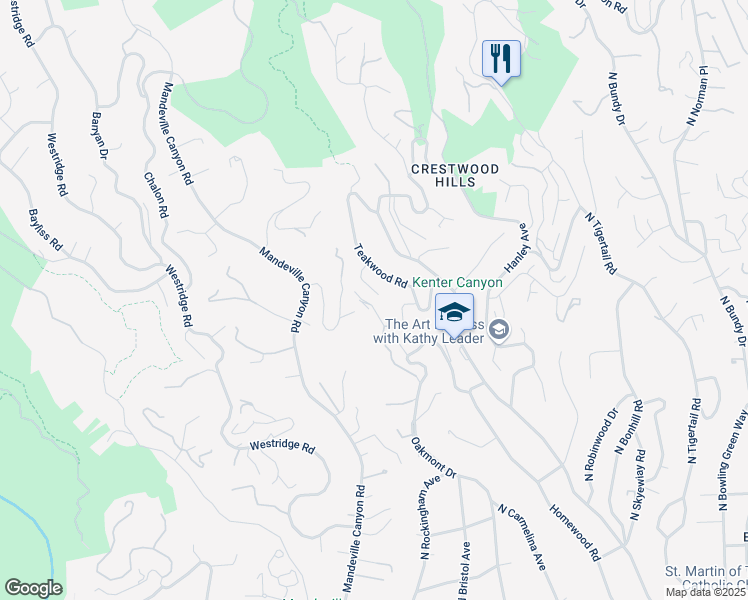 map of restaurants, bars, coffee shops, grocery stores, and more near 821 Glenmere Way in Los Angeles