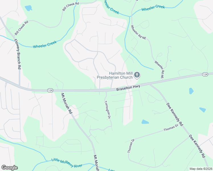 map of restaurants, bars, coffee shops, grocery stores, and more near 5096-5102 Braselton Highway in Hoschton