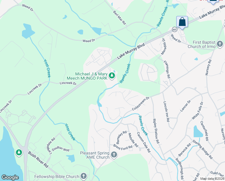 map of restaurants, bars, coffee shops, grocery stores, and more near 342 Heatherstone Road in Columbia