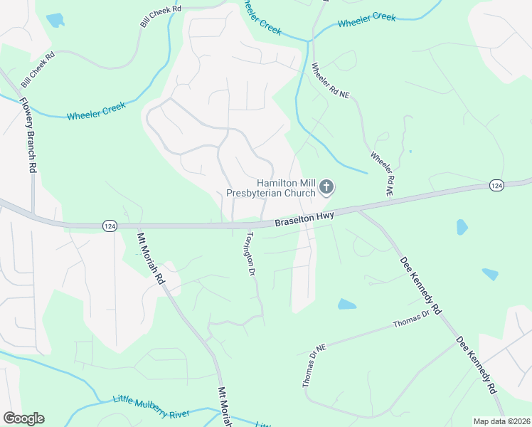 map of restaurants, bars, coffee shops, grocery stores, and more near 1487 Trilogy Park Drive in Hoschton
