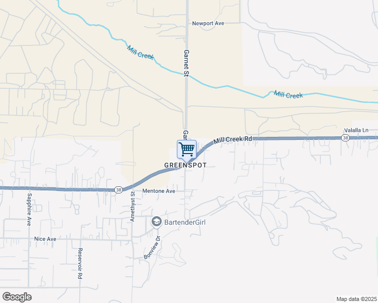map of restaurants, bars, coffee shops, grocery stores, and more near 1362 Garnet Street in Mentone
