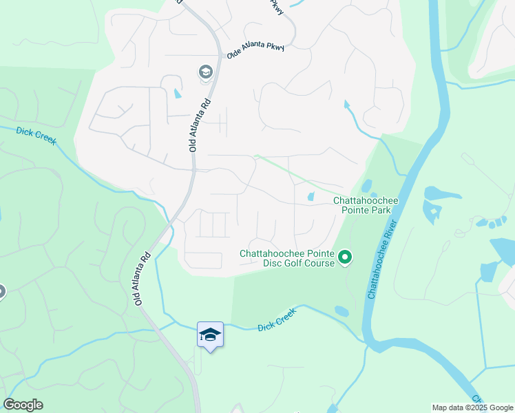 map of restaurants, bars, coffee shops, grocery stores, and more near 6160 Farrier Court in Suwanee