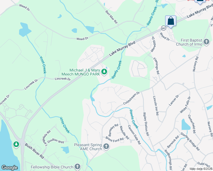 map of restaurants, bars, coffee shops, grocery stores, and more near 342 Heatherstone Road in Columbia