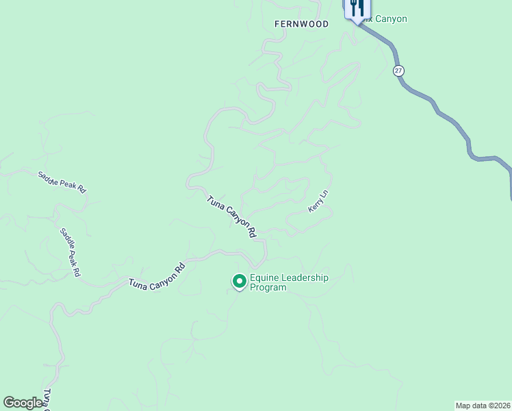 map of restaurants, bars, coffee shops, grocery stores, and more near 20768 Medley Lane in Topanga