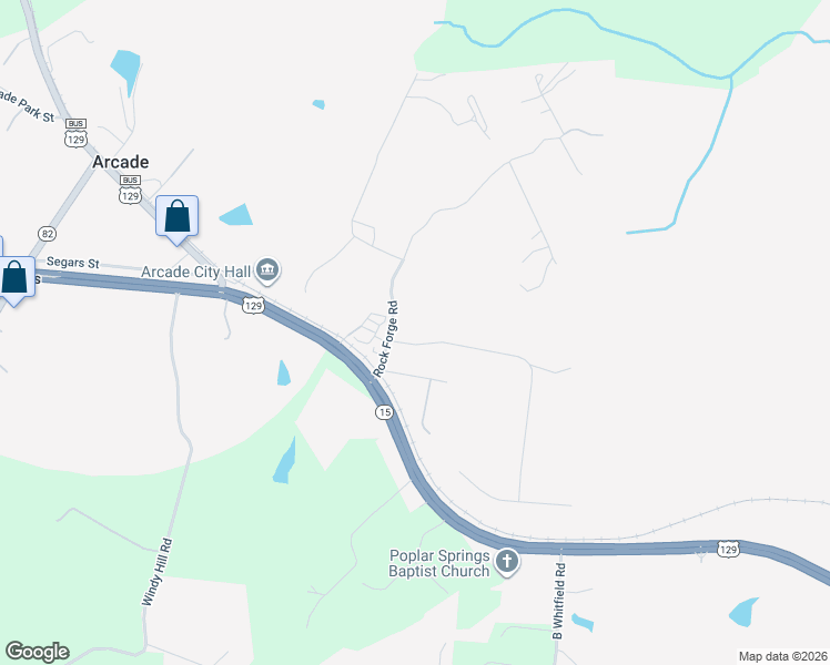 map of restaurants, bars, coffee shops, grocery stores, and more near 57 Rock Forge Court in Jefferson