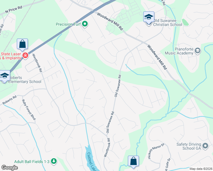 map of restaurants, bars, coffee shops, grocery stores, and more near 4160 Suwanee Bend Drive in Suwanee