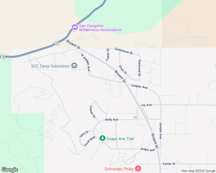 map of restaurants, bars, coffee shops, grocery stores, and more near 9984 Walnut Tree Lane in Yucaipa
