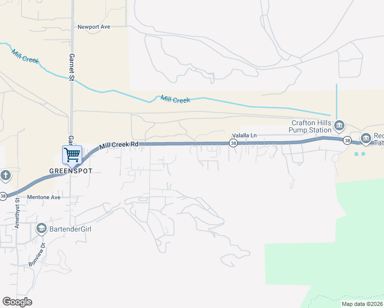 map of restaurants, bars, coffee shops, grocery stores, and more near 2706 Mill Creek Road in Mentone