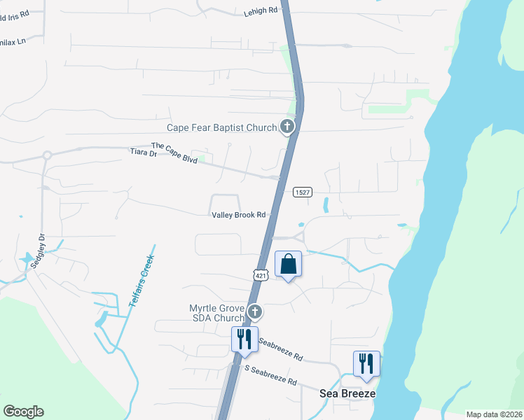 map of restaurants, bars, coffee shops, grocery stores, and more near 721 Valley Brook Road in Wilmington