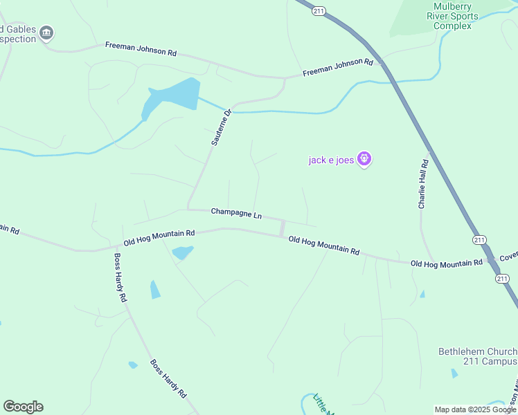 map of restaurants, bars, coffee shops, grocery stores, and more near 857 Champagne Lane in Hoschton