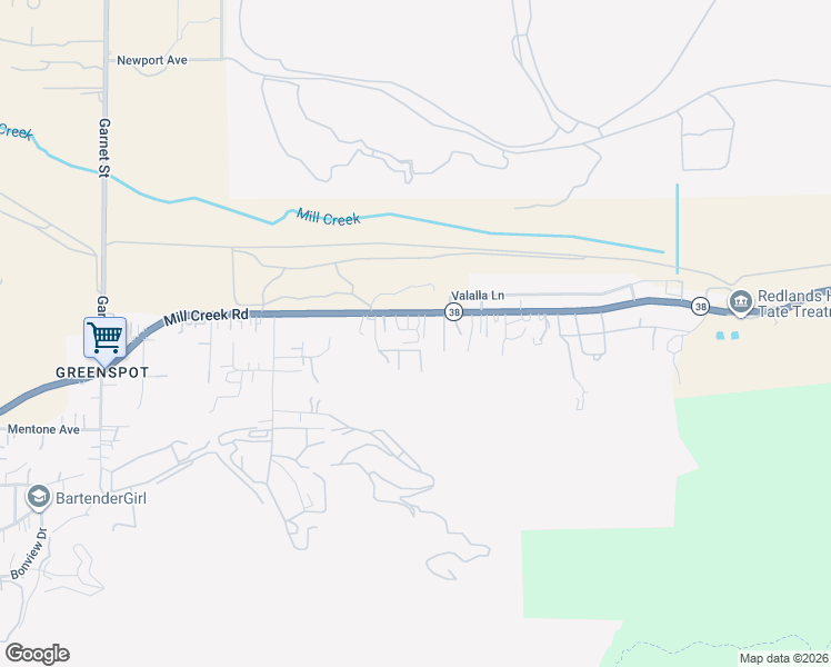 map of restaurants, bars, coffee shops, grocery stores, and more near 2738 Mill Creek Road in Mentone