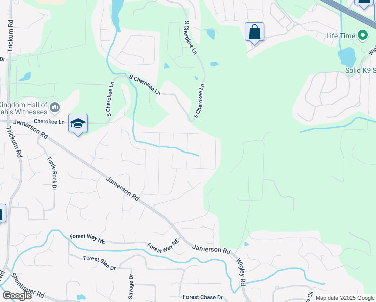 map of restaurants, bars, coffee shops, grocery stores, and more near 4891 Raven Place in Marietta