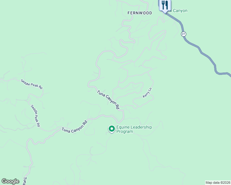 map of restaurants, bars, coffee shops, grocery stores, and more near 20768 Medley Lane in Topanga