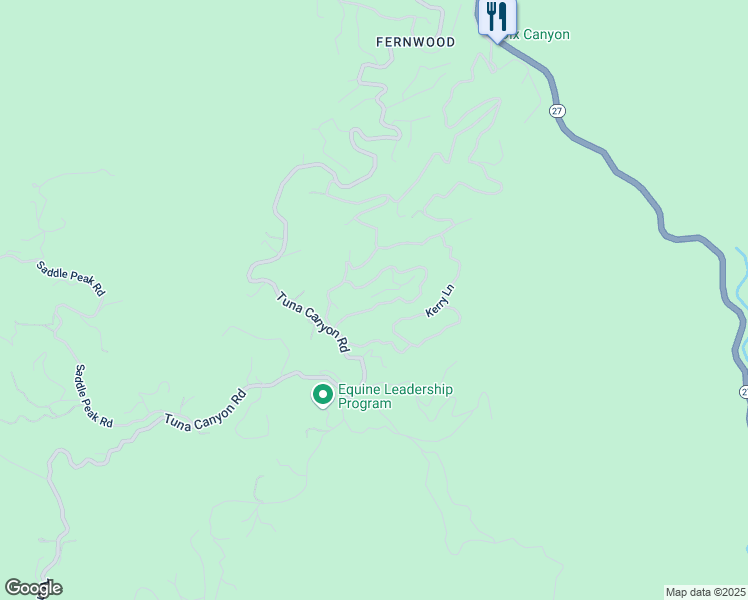 map of restaurants, bars, coffee shops, grocery stores, and more near 20634 Medley Lane in Topanga