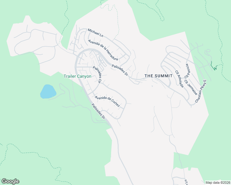 map of restaurants, bars, coffee shops, grocery stores, and more near 16999 Avenida De Santa Ynez in Los Angeles