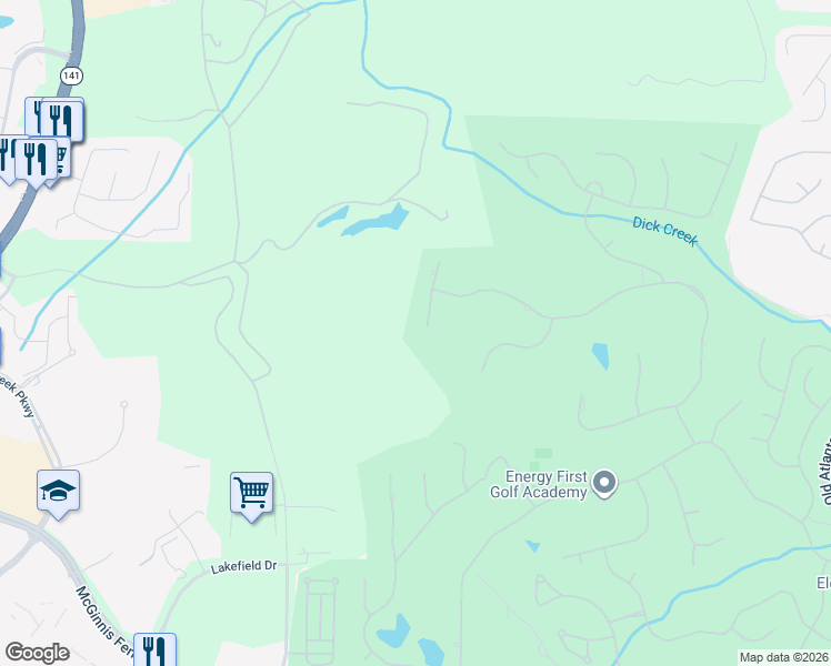 map of restaurants, bars, coffee shops, grocery stores, and more near 9055 Campestral Court in Duluth